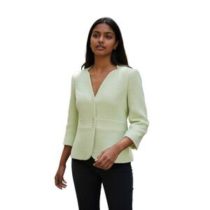 NEW Armani Collezioni Italian Size 50 Blazer Shimmer Textured Green Silver White